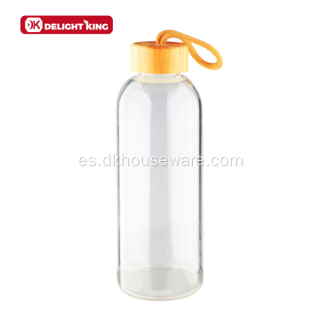 Juego de botella de agua de vidrio de borosilice con funda aislada